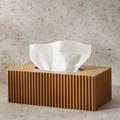 Ribbed Tissue Box Cover – Warm Brown